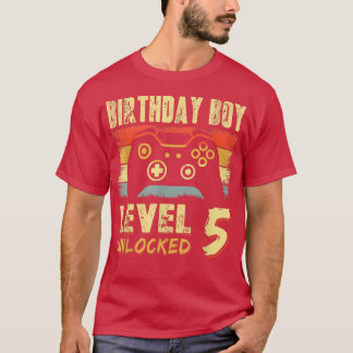 Level 5 Unlocked Birthday Boy ~ Cute 5th Birthday  T-Shirt
