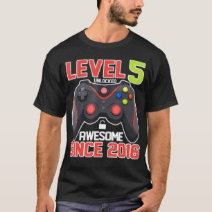 Level 5 Unlocked Birthday Video Games Awesome Sinc T-Shirt