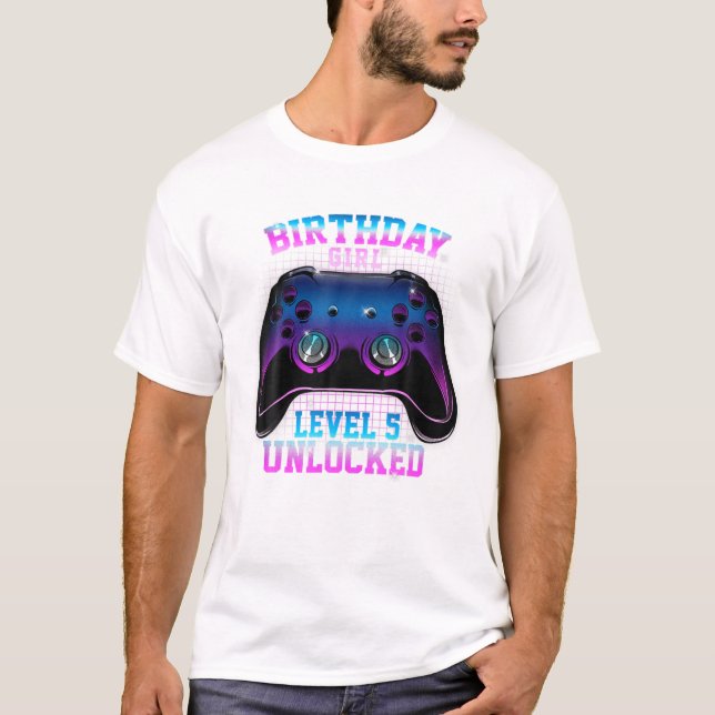 Level 5 Unlocked Cute Video Game T-Shirt (Front)