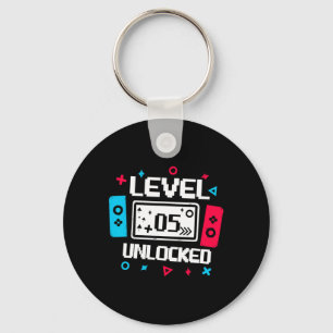 Level 5 Unlocked Gamer - 5th Birthday Gift Video G Key Ring