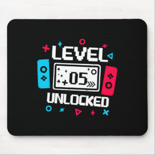 Level 5 Unlocked Gamer - 5th Birthday Gift Video G Mouse Mat