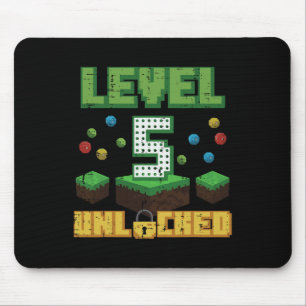 Level 5 Unlocked Pixel Gamer 5th Birthday Gaming B Mouse Mat