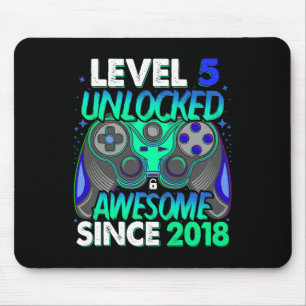Level 5 Unlocked Video Game 5 Years Old Boy 5th Bi Mouse Mat