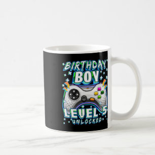 Level 5 Unlocked Video Game 5th Birthday Gamer Boy Coffee Mug