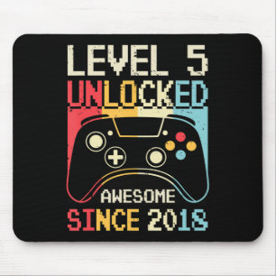 Level 5 Unlocked Video Game 5th Birthday Gamer Boy Mouse Mat