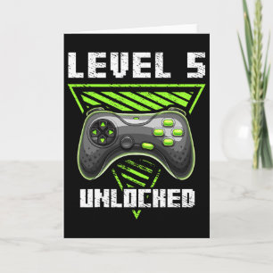 Level 5 Unlocked Video Game 5th Birthday Gamer Gif Card