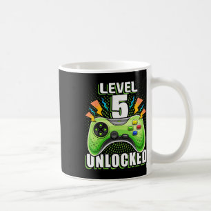 Level 5 Unlocked Video Game 5th Birthday Gamer Gif Coffee Mug