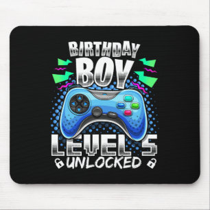 Level 5 Unlocked Video Game 5th Birthday Gamer Gif Mouse Mat