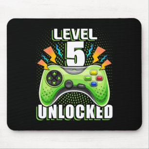 Level 5 Unlocked Video Game 5th Birthday Gamer Gif Mouse Mat