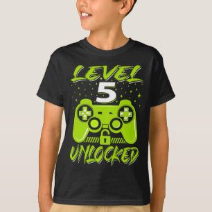 Level 5 Unlocked Video Game 5th Birthday Gamer Gif T-Shirt