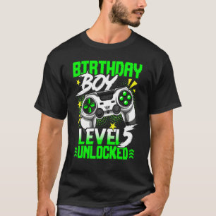Level 5 Unlocked  Video Game Player Birthday Boy T-Shirt