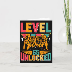 Level 65 Unlocked Video Gaming 65th Birthday Gamer Card