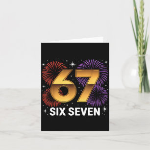 Level 67 Complete Six Seven Birthday Fireworks Card