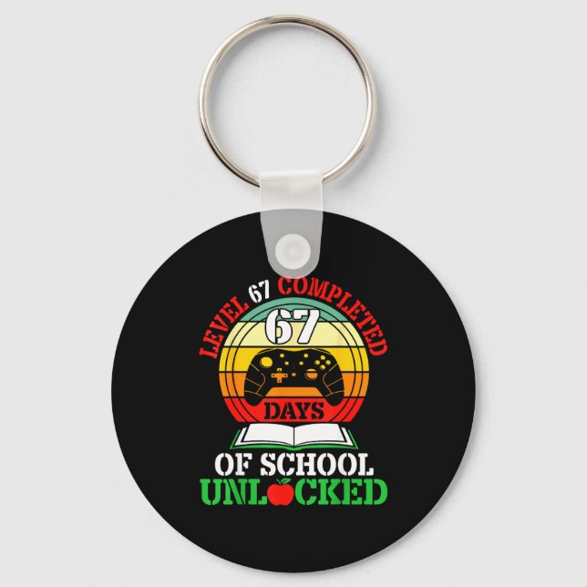 Level 67 Completed Days Of School Unlocked Gamer S Key Ring (Front)
