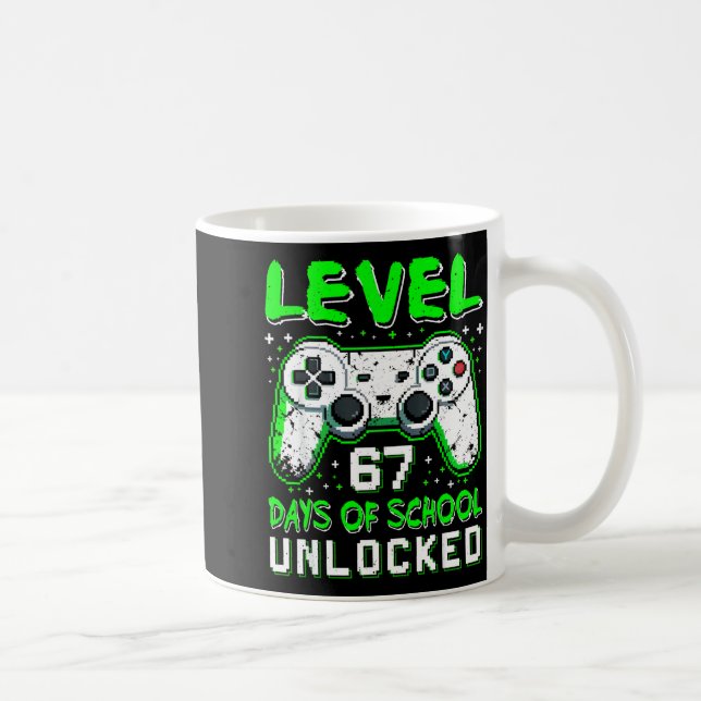 Level 67 Days Of School Unlocked Boys 67th Day Of  Coffee Mug (Right)