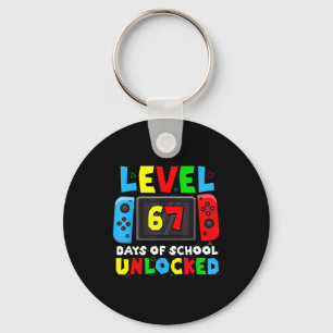 Level 67 Days Of School Unlocked Gamer Video Funny Key Ring