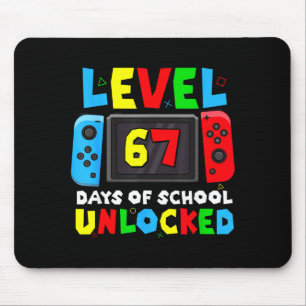 Level 67 Days Of School Unlocked Gamer Video Funny Mouse Mat