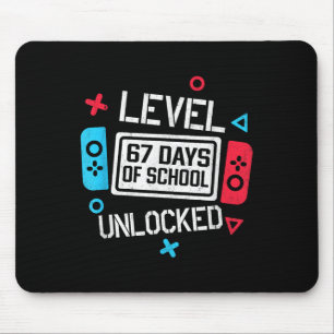 Level 67 Days Of School Unlocked Gamer Video Funny Mouse Mat