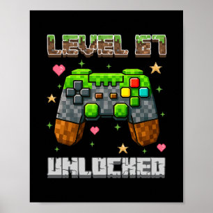 Level 67 Unlocked Gaming School Meme Six Seven Boy Poster