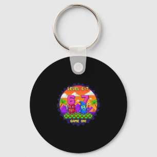 Level 6 7 Gaming Pixel Art Six Seven Gamers  Key Ring