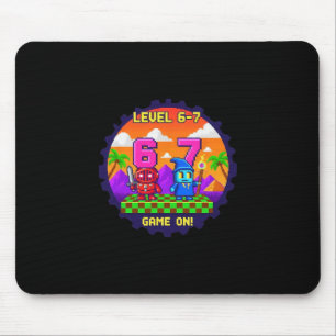 Level 6 7 Gaming Pixel Art Six Seven Gamers  Mouse Mat