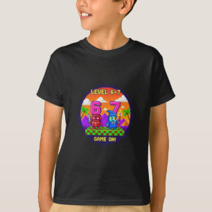 Level 6 7 Gaming Pixel Art Six Seven Gamers  T-Shirt