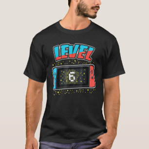 Level 6 Birthday Boy 6 Years Old Video Games T-Shirt