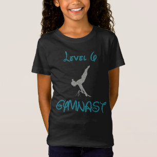 Level 6 Gymnast Fancy Font Glitter T-Shirt