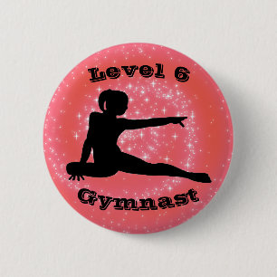 Level 6 Gymnast - Girls Gymnastics Button