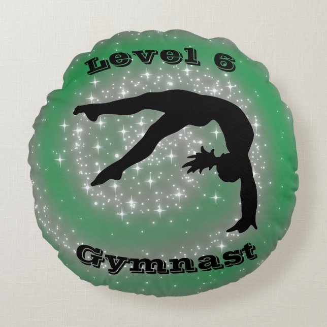 Level 6 Gymnast Round Cushion (Front)