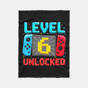 Level 6 Unlocked 6th Birthday Boy Gamer Six Year O Fleece Blanket