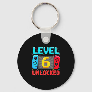 Level 6 Unlocked 6th Birthday Boy Gamer Six Year O Key Ring