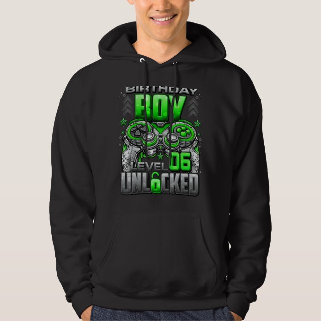 Level 6 Unlocked Awesome Since 2016 6th Birthday G Hoodie (Front)