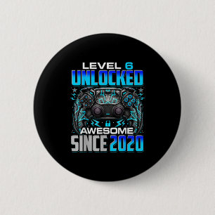 Level 6 Unlocked Awesome Since 2020 6th Birthday G Cm Round Badge