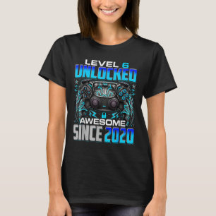 Level 6 Unlocked Awesome Since 2020 6th Birthday G T-Shirt