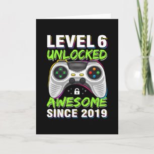 Level 6 Unlocked Awesome Since 6th Birthday Gaming Card