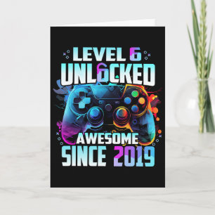 Level 6 Unlocked Awesome Since 6th Birthday Gaming Card