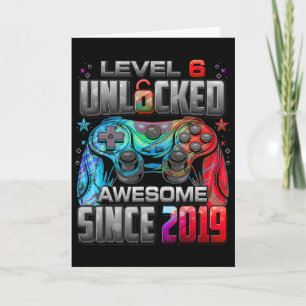 Level 6 Unlocked Awesome Since 6th Birthday Gaming Card