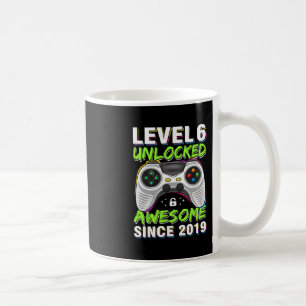 Level 6 Unlocked Awesome Since 6th Birthday Gaming Coffee Mug