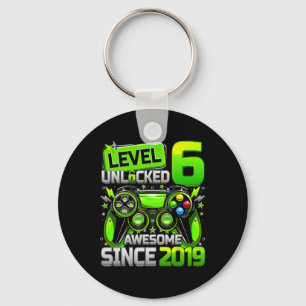 Level 6 Unlocked Awesome Since 6th Birthday Gaming Key Ring