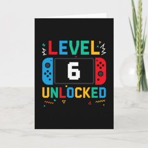 Level 6 Unlocked Birthday Video Gamer 6th Birthday Card