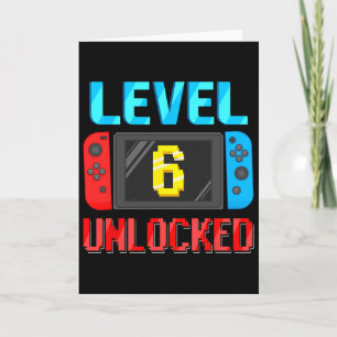 Level 6 Unlocked Birthday Video Gamer 6th Birthday Card