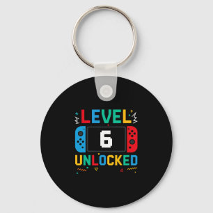 Level 6 Unlocked Birthday Video Gamer 6th Birthday Key Ring