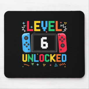 Level 6 Unlocked Birthday Video Gamer 6th Birthday Mouse Mat