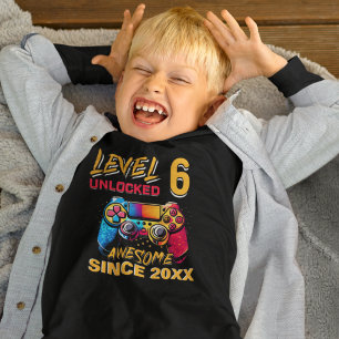 Level 6 Unlocked - Fun Birthday 6 Gamer T-Shirt