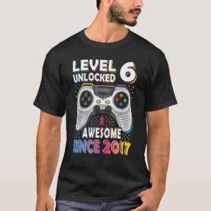 Level 6 Unlocked Gamer 6th Bday Boy 6 Year Old 2 T-Shirt