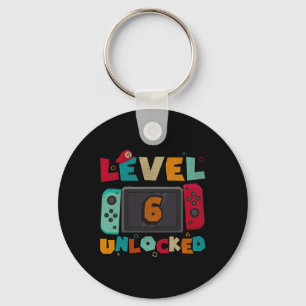 Level 6 Unlocked Gaming Birthday Boys Kid 6th Birt Key Ring