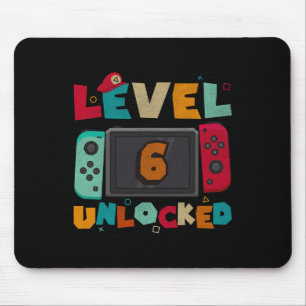 Level 6 Unlocked Gaming Birthday Boys Kid 6th Birt Mouse Mat