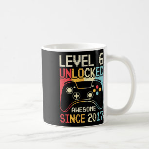 Level 6 Unlocked Video Game 6th Birthday Gamer Boy Coffee Mug