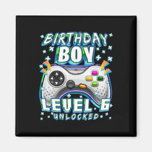 Level 6 Unlocked Video Game 6th Birthday Gamer Boy Magnet